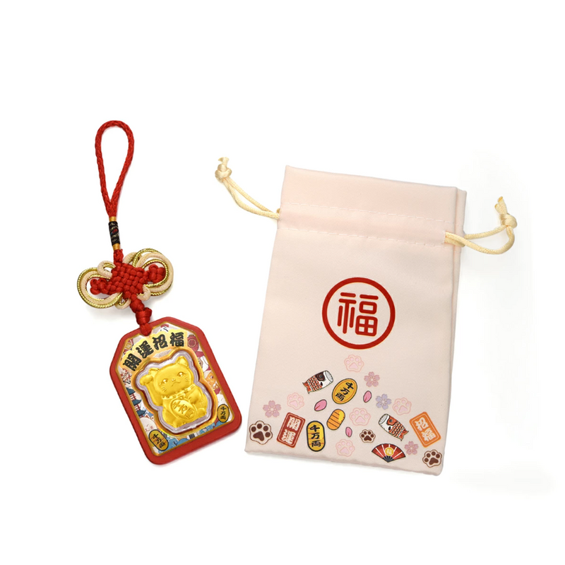 Chow Tai Fook Japan Limited 999.9 Gold Maneki Cat Omamori (Blessing)  周大福 日本限定 999.9金招财猫御守(開運招福)
