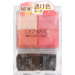 Cezanne Mix Color Cheek N 02 Pure Coral 7.1g/1pc 倩丽马卡龙四色腮红高光盘 无暇珊瑚色 7.1g/1pc
