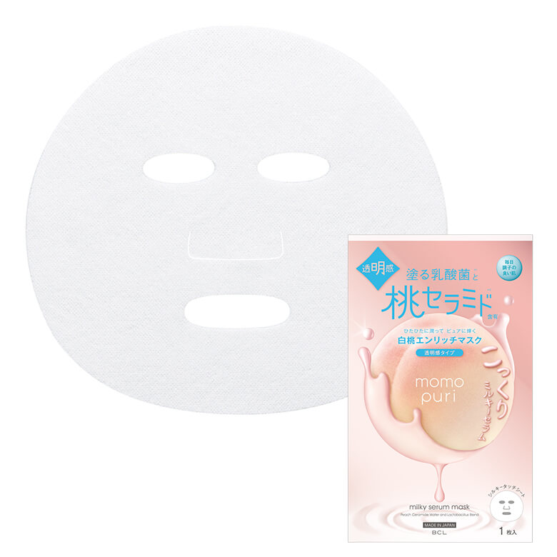 BCL MOMO PURI Milky Serum Mask 4pcs/box 日本BCL MOMO PURI乳酸菌白桃神经酰胺滋养面膜  4片/盒