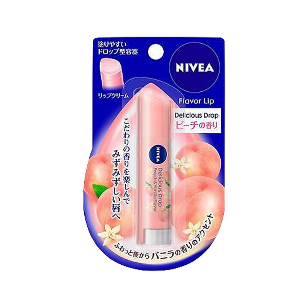 Nivea Delicious Drop Flavor Lip peach SPF11 3.5g 日本日版妮维雅水蜜桃限定滋润润唇膏 SPF11 3.5g