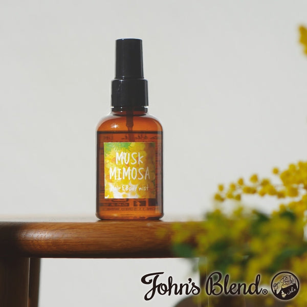 John's Blend Fragrance Hair & Body Mist - Musk Mimosa 105ml 日本John's Blend香薰发肤两用保湿喷雾 - 麝香含羞草 105ml