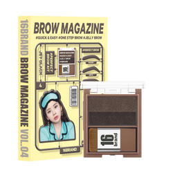 16 BRAND Brow Magazine Eyebrow Palette (Vol.04 Jet Black) 7.1g 韩国16 BRAND 迷你杂志双色雾感眉彩盘 (Vol.04 岩灰黑 ) 3.6g