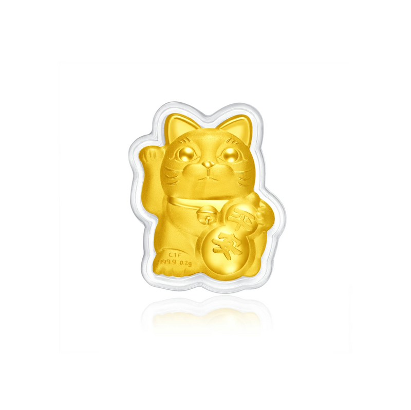 [PRE ORDER] Chow Tai Fook Japan Limited 999.9 Gold Maneki Cat Omamori (Peace) 周大福 日本限定 999.9金招财猫御守(平安)